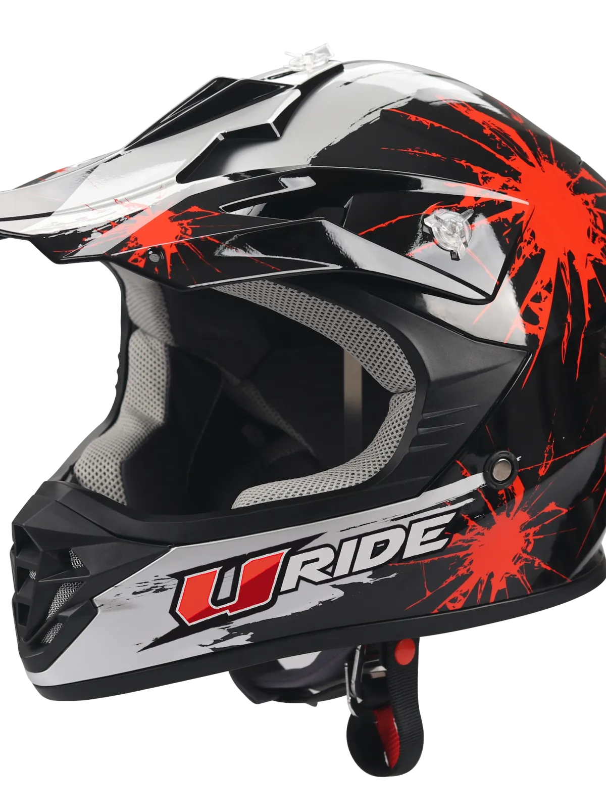 CASQUE ENFANT NOIR et ROUGE - TACHES PEINTURE